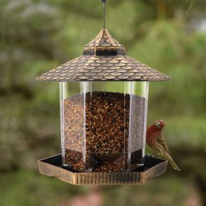 Hanging Bird Feeder - Hexagon Shaped with Roof